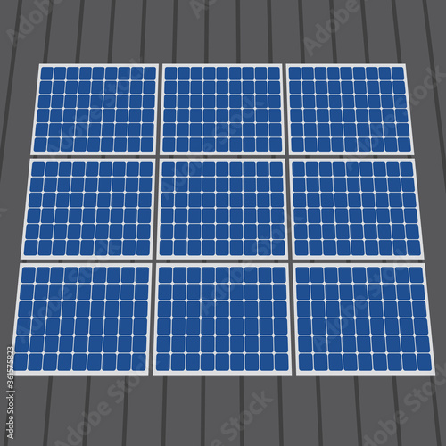 roof with solar panels- vector illustration