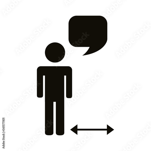 human figure with arrows distance social silhouette style