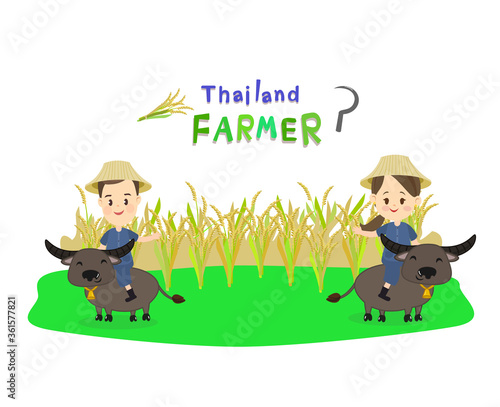 Cartoon Funny  Thai Farmer 