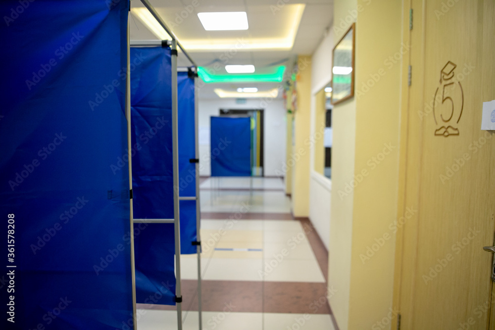 Voting booths at the polling station. Voting booths at the polling station.