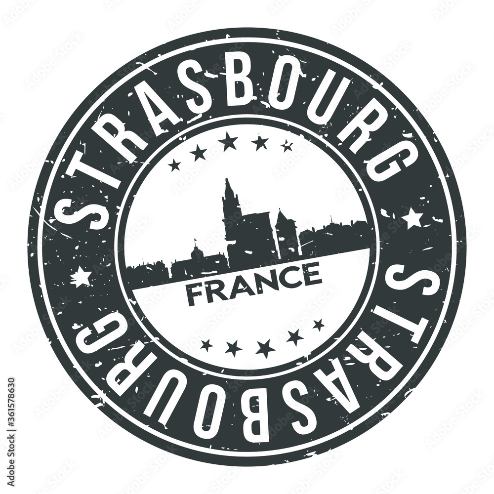 Strasbourg France Europe Stamp Logo Icon Symbol Design Skyline City. Strasbourg France Europe Stamp Logo Icon Symbol Design Skyline City.