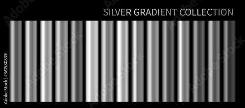 Silver metallic gradient, chrome, metal foil texture template Vector
