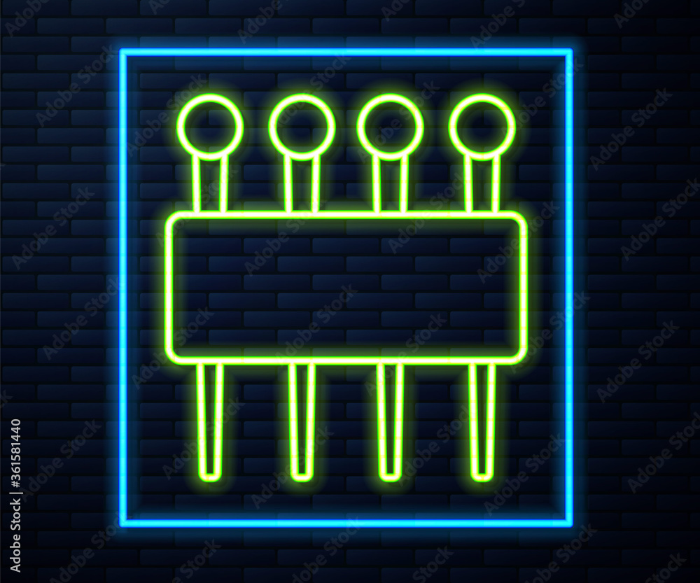 Glowing neon line Needle for sewing icon isolated on brick wall background. Tailor symbol. Textile sew up craft sign. Embroidery tool. Vector Illustration. Glowing neon line Needle for sewing icon isolated on brick wall background. Tailor symbol. Textile sew up craft sign. Embroidery tool. Vector Illustration.