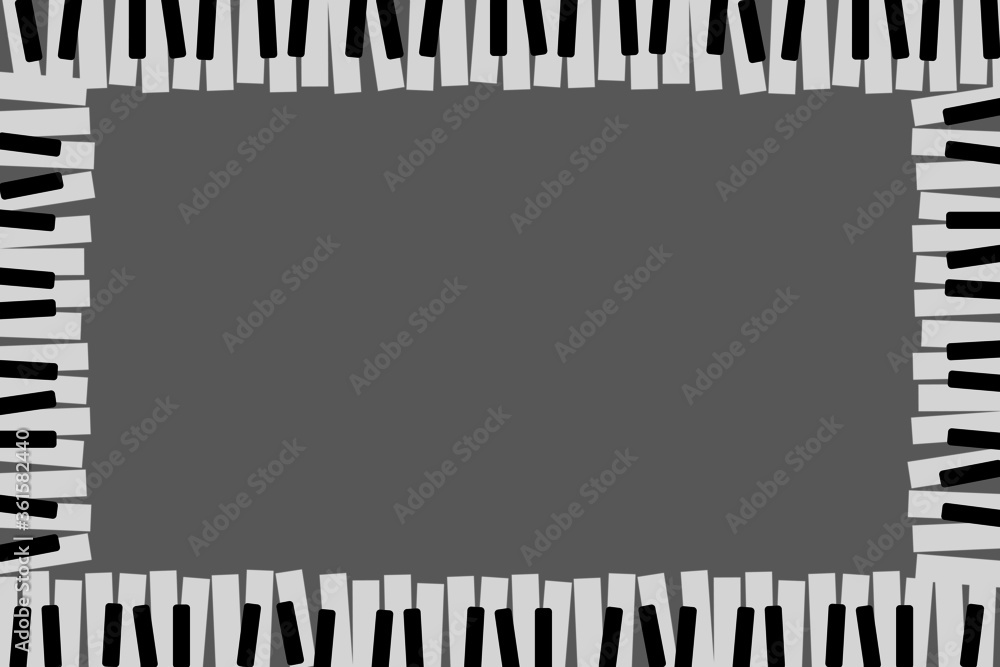 Fototapeta premium Frame with piano keys vector icon illustration.