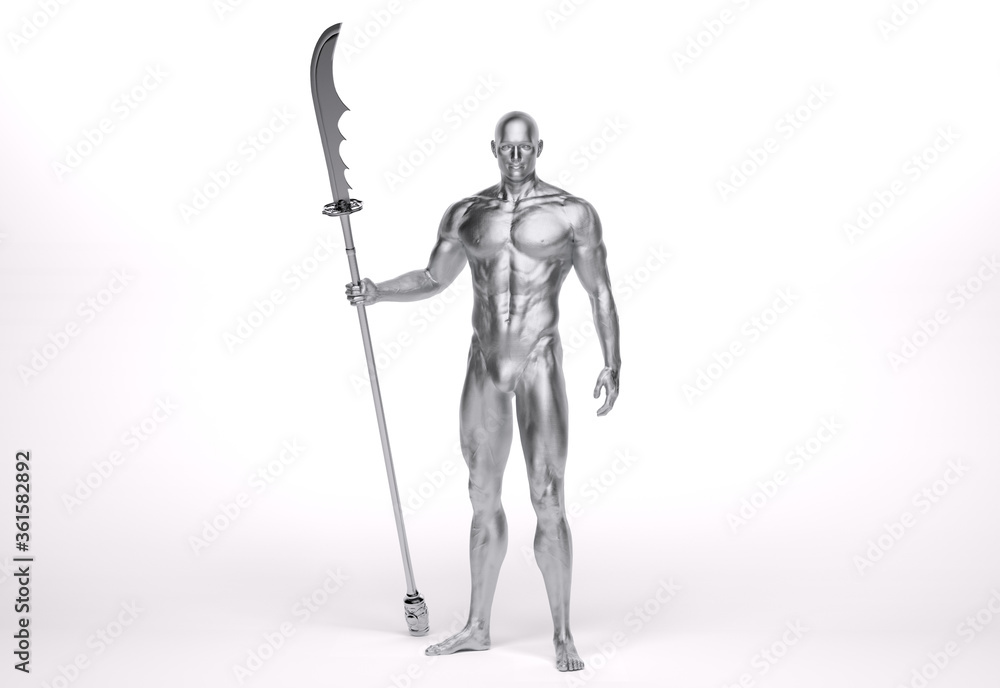 3d Render: a male character with silver texture pose an action with China martial Arts Styles, Kung Fu 3d Render: a male character with silver texture pose an action with China martial Arts Styles, Kung Fu