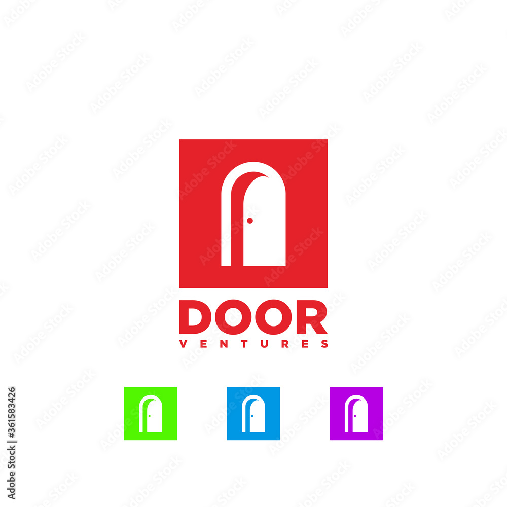 Red Door Logo Icon symbol vector design isolated on the white background Red Door Logo Icon symbol vector design isolated on the white background