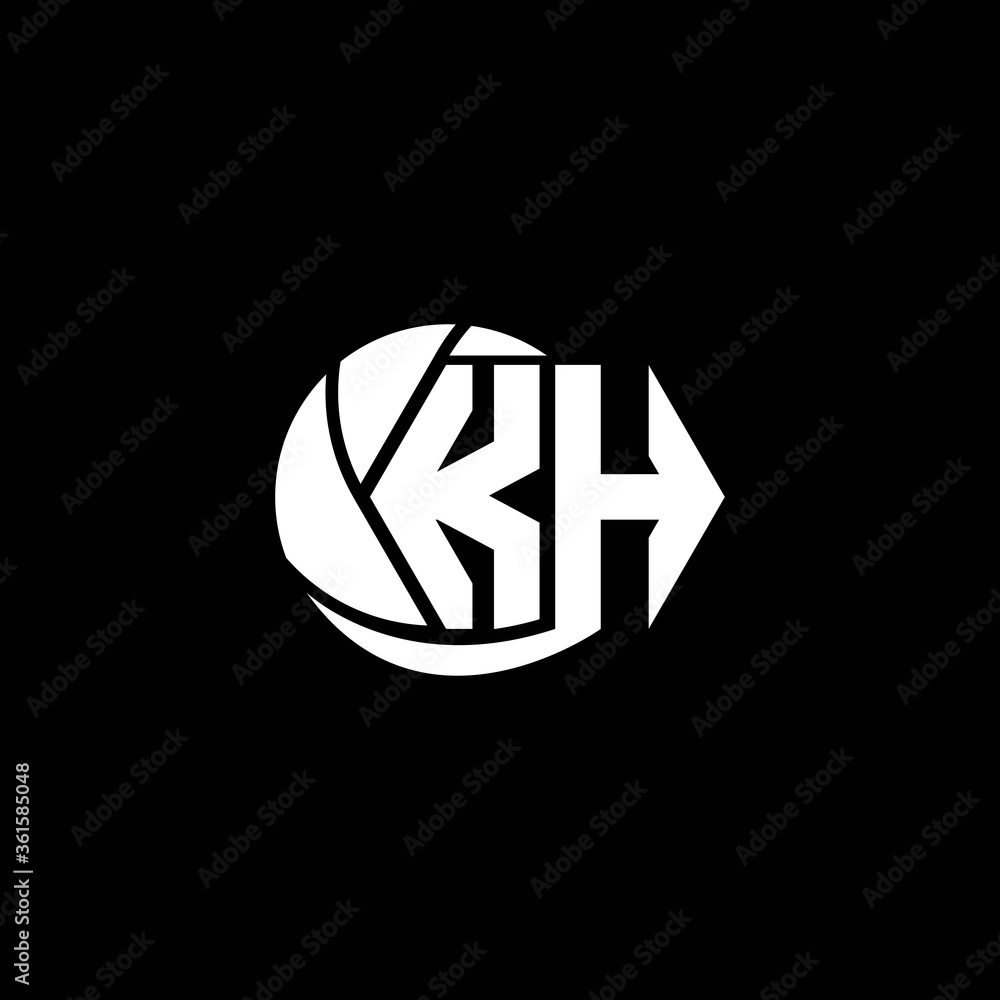 Initial KH logo design Geometric and Circle style, Logo business ...