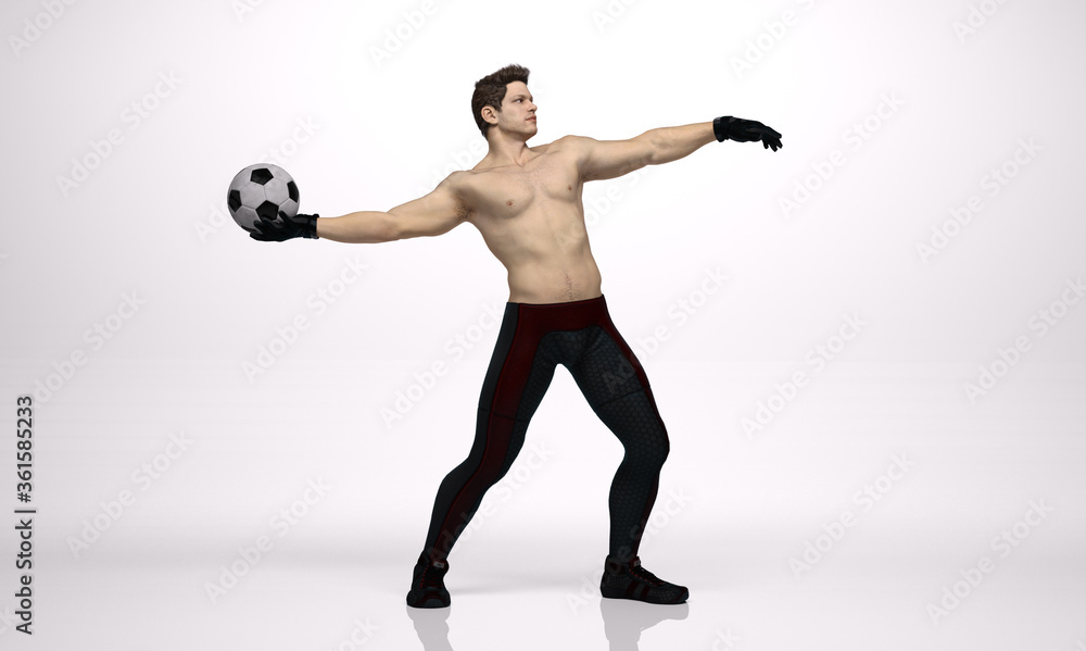 3D Render: A portrait of a young man as a soccer player 3D Render: A portrait of a young man as a soccer player