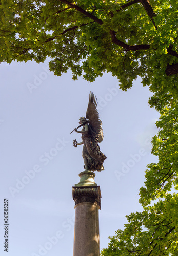 sculpture of the goddess Nika in St. Petersburg photo