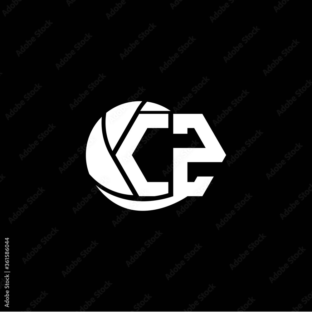 Initial CZ logo design Geometric and Circle style, Logo business branding. - obrazy, fototapety, plakaty 