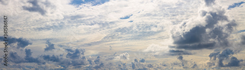 Beautiful clouds in the sky background, large banner © OneClic