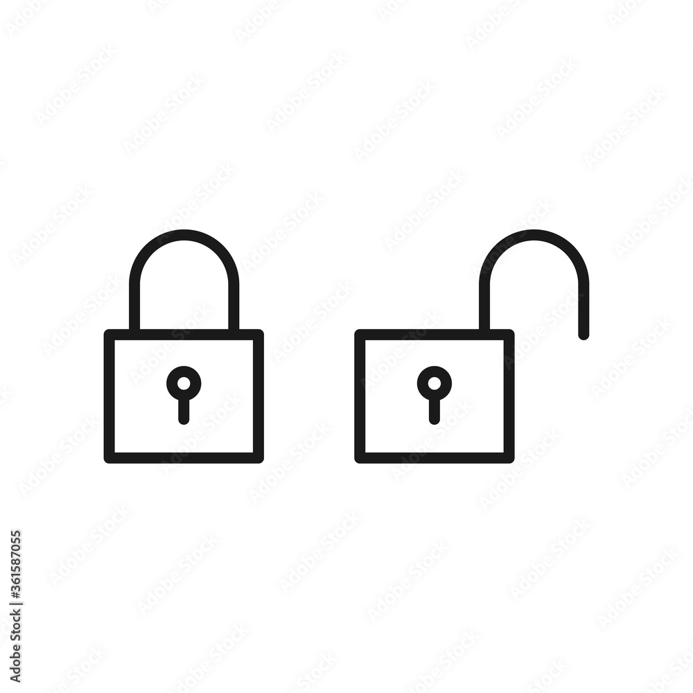 Lock unlock icon. Vector Illustration Lock unlock icon. Vector Illustration