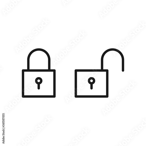 Lock unlock icon. Vector Illustration