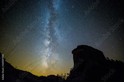 Milky way in La Pertusa Church, Lleida, Spain photo