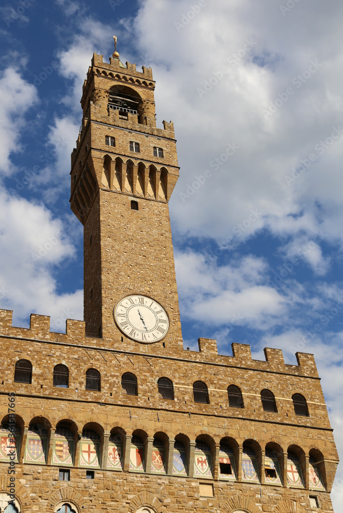 Tower in main square of Florence in Italy
