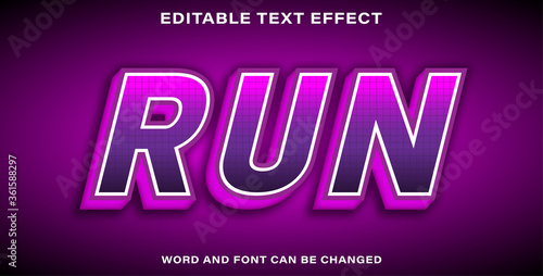 Editable text effect run