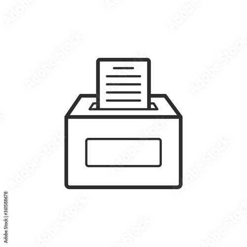 Outline election box icon symbol. Vector Illustration.