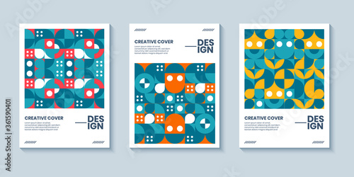 Retro Covers Template. Set of Colorful abstract Geometric cover for Presentation, Magazines, Flyers, Annual Reports, Posters and Business Cards.