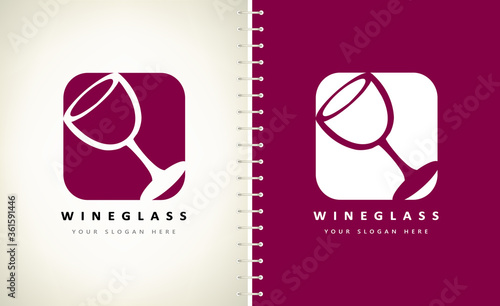 wineglasses logo drink glasses vector