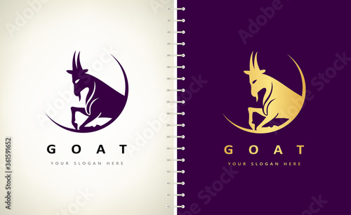 goat animal logo vector design