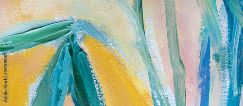 Wallpaper Mural Colorful horizontal background. Nature concept wallpaper with plants and leaves. Torontodigital.ca