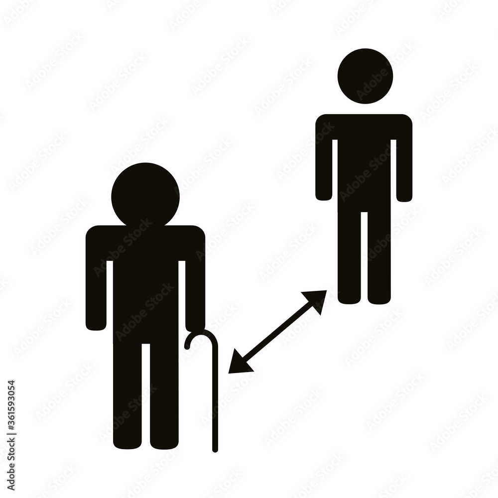 old humans silhouettes distance social silhouette style icon old humans silhouettes distance social silhouette style icon