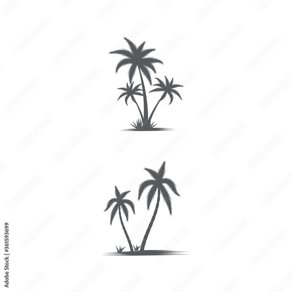 Palm tree summer logo template