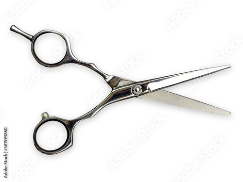 Metal hair Scissor with black background