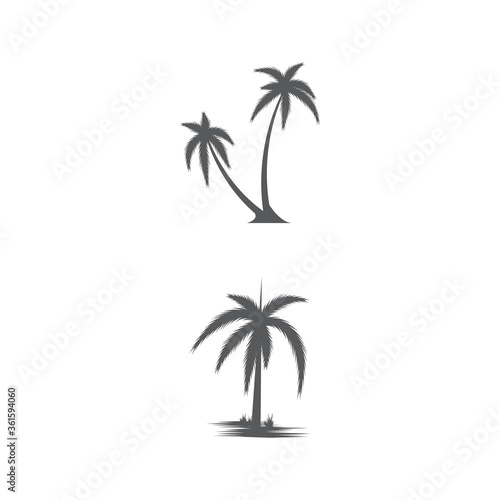 Palm tree summer logo template