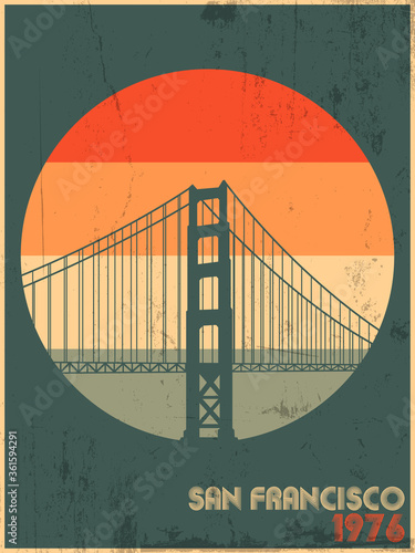 Golden Gates Bridge San Francisco 1976 Original Poster 