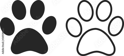Cat paw print flat icon for animal apps and websites