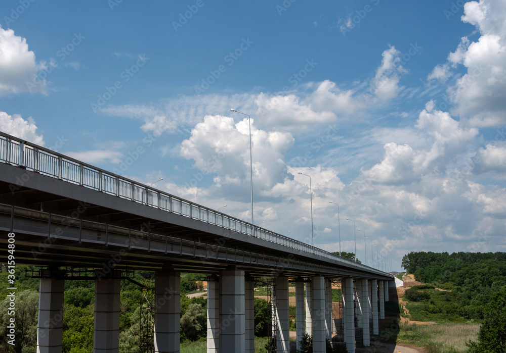 Automobile bridge on the outskirts of the city.