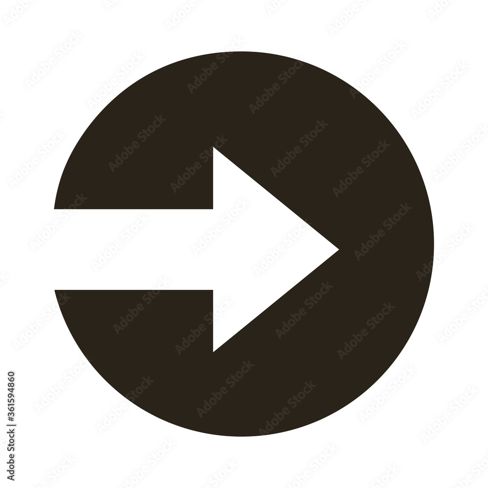 arrow right direction button silhouette style icon arrow right direction button silhouette style icon