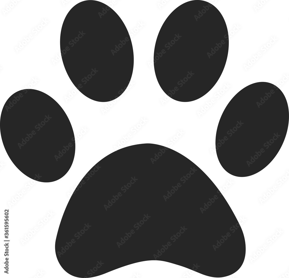 Cat paw print flat icon for animal apps and websites Cat paw print flat icon for animal apps and websites