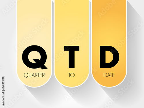 QTD - Quarter To Date acronym, business concept background