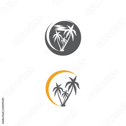 Palm tree summer logo template