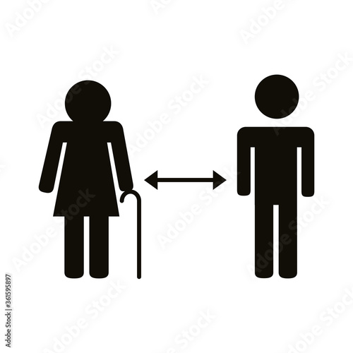 old couple silhouettes distance social silhouette style icon