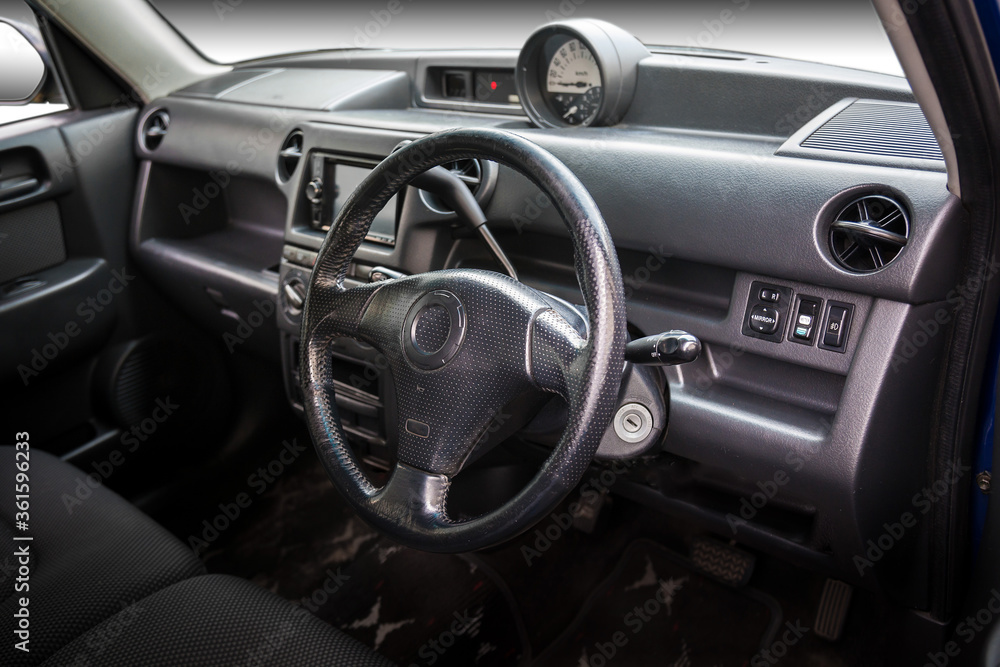 The interior of the car