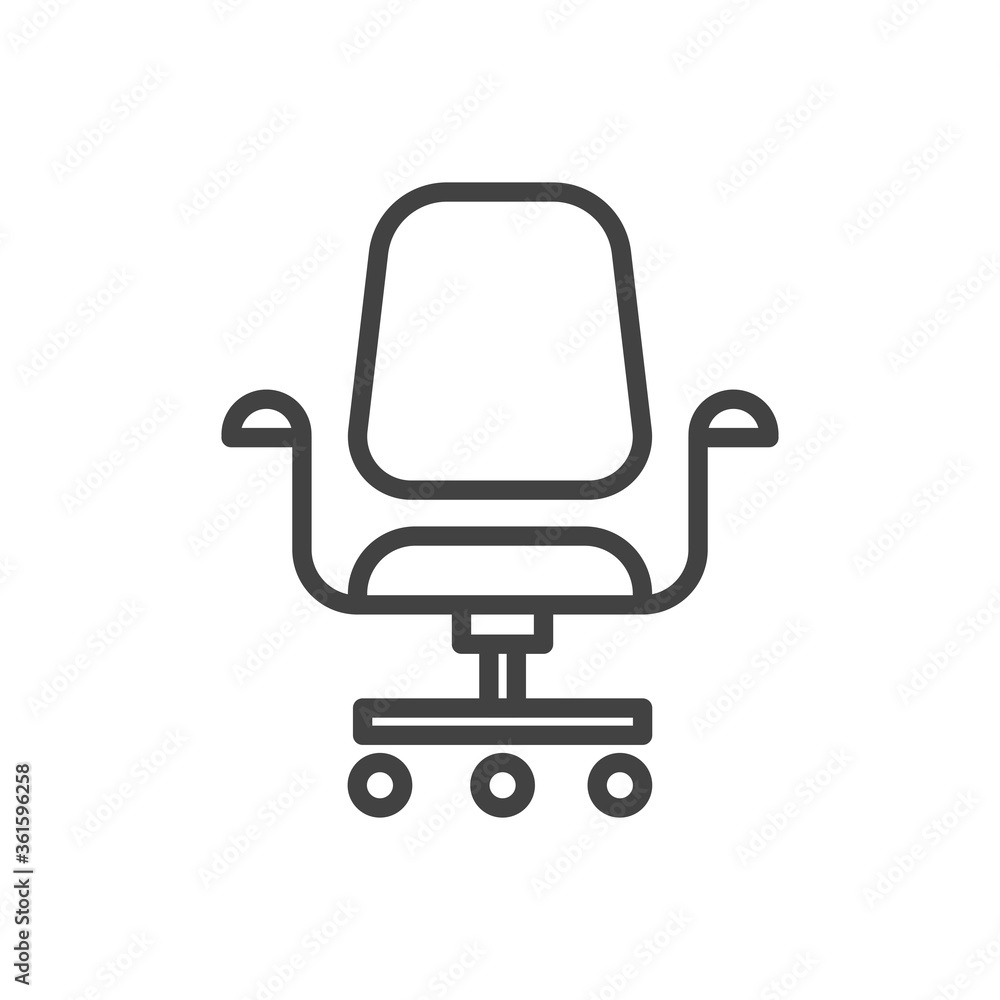 Office chair or logo in modern line style. Vector Illustration. Office chair or logo in modern line style. Vector Illustration.