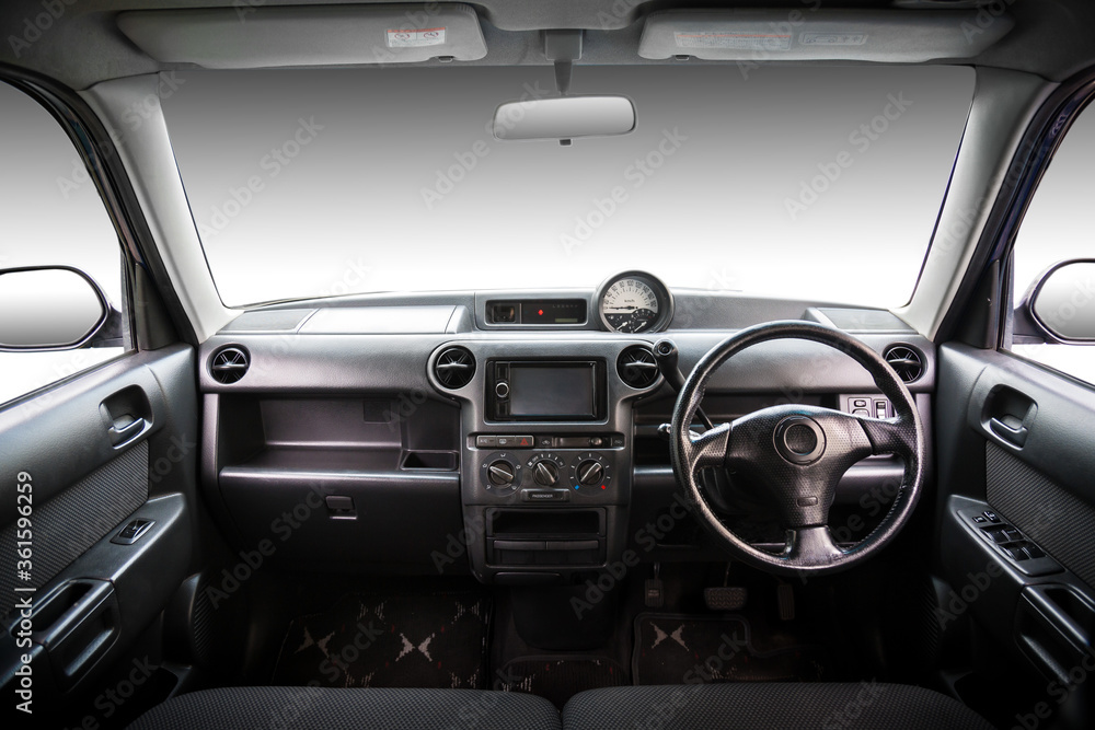 The interior of the car