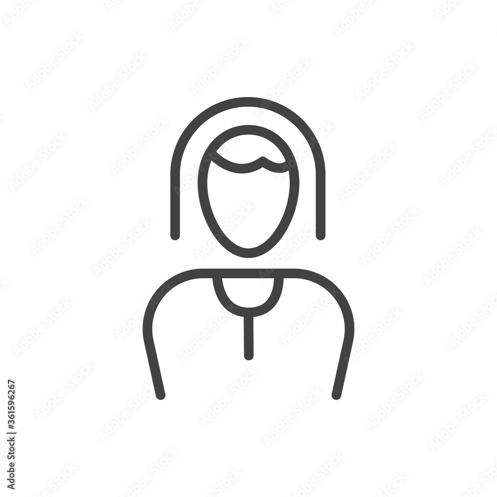 Woman icon. Business woman line icon. Vector Illustration. Woman icon. Business woman line icon. Vector Illustration.