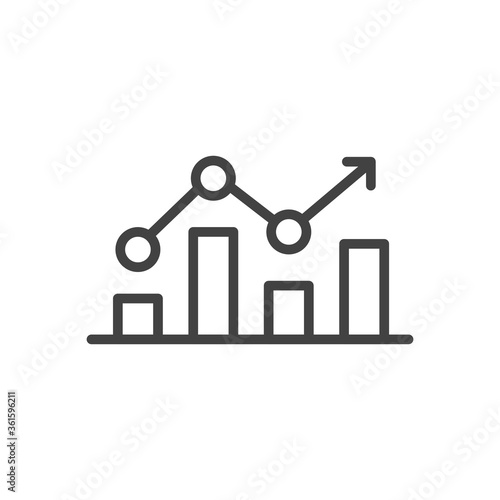 Graph icon or logo in modern line. Line chart icon. Vector Illustration.