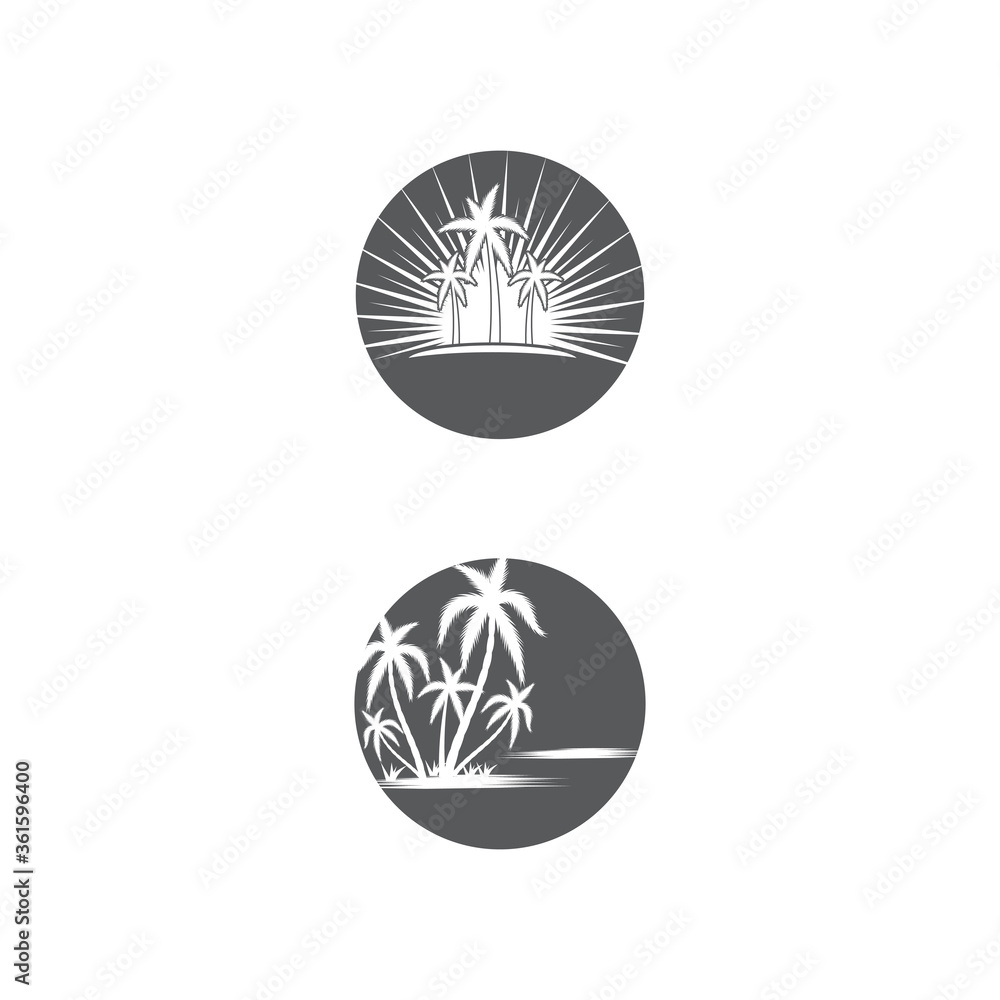 Palm tree summer logo template Palm tree summer logo template