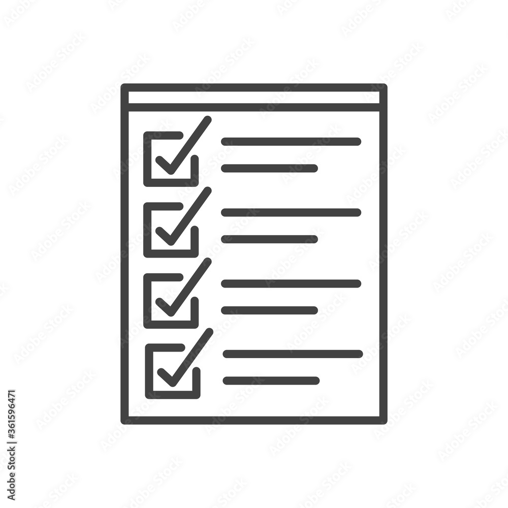 Test line icon. To do list. Vector Illustration. Test line icon. To do list. Vector Illustration.