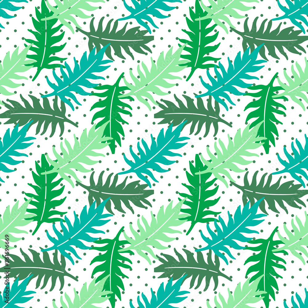 Seamless Pattern tropical plant.Botanical floral background.Design for home decor, fabric, carpet, wrapping.