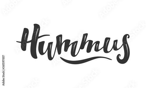 Hummus vector hand drawn lettering