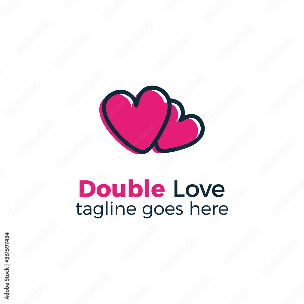 logo design vector illustration double love
