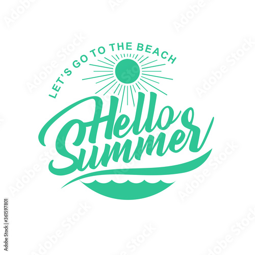 Vector Logo Design Template with Summer Theme