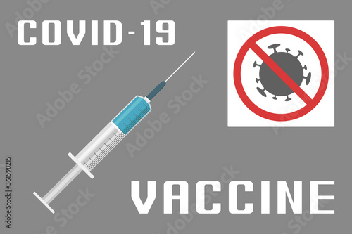COVID-19 vaccine. Cartoon style poster. Vector.
