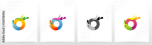 Colorful Splashes On Letter Logo Design O photo